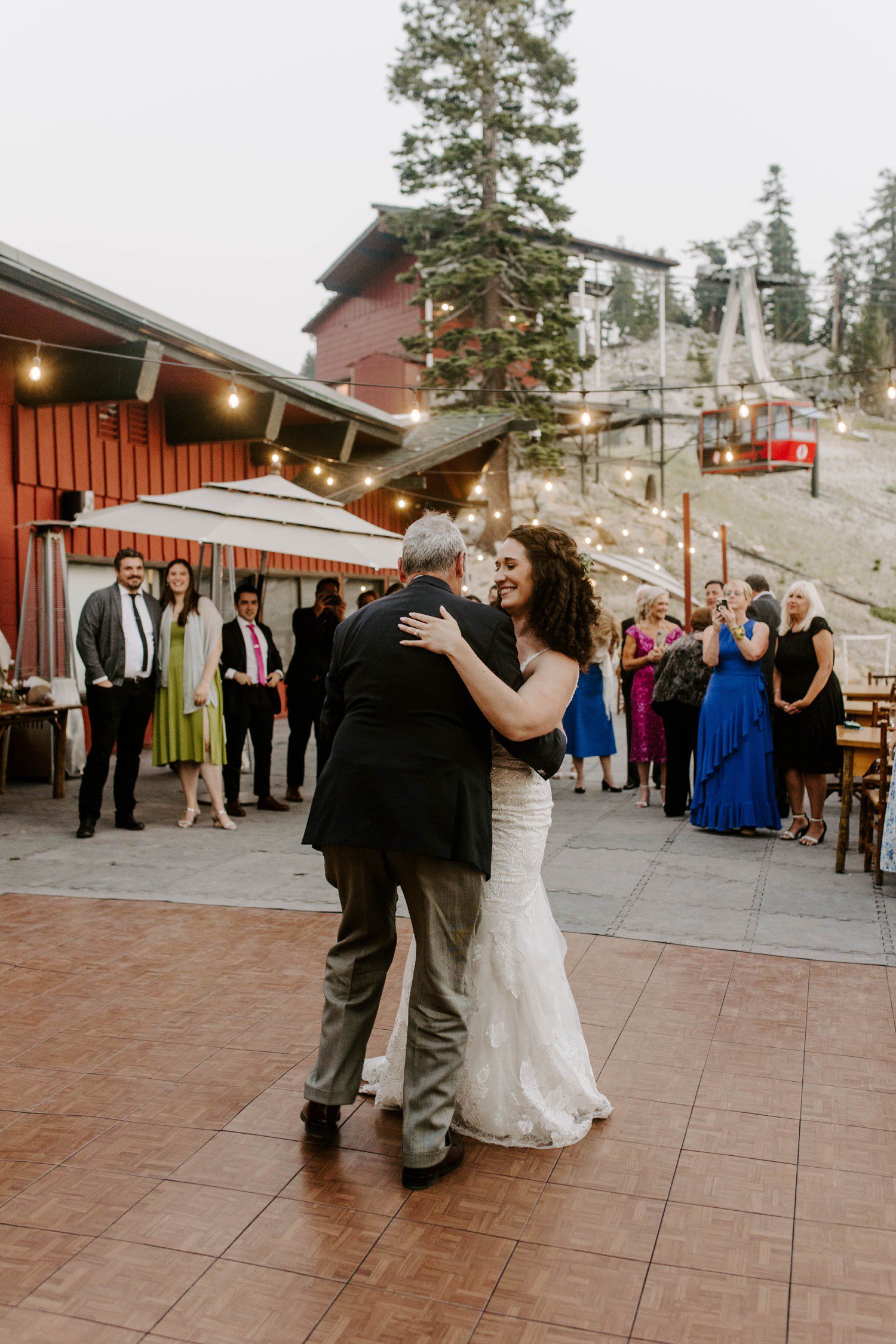 Bride and Father Dance at Lake Tahoe Wedding Reception