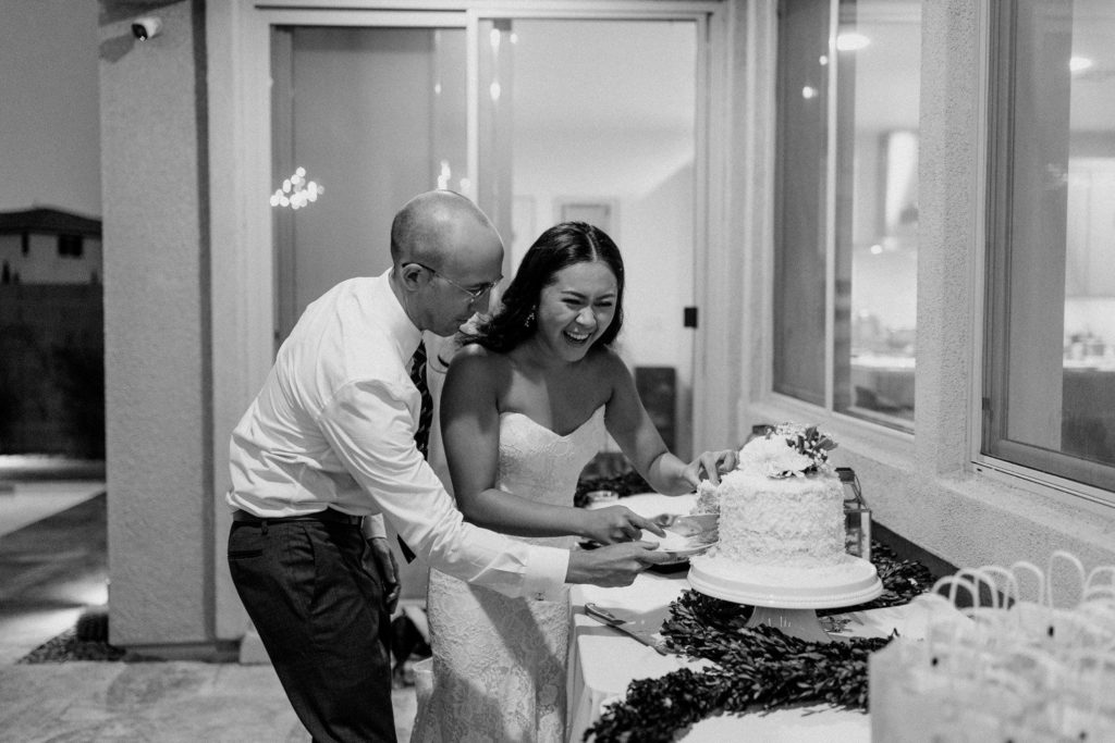Bride and Groom Cake Cutting