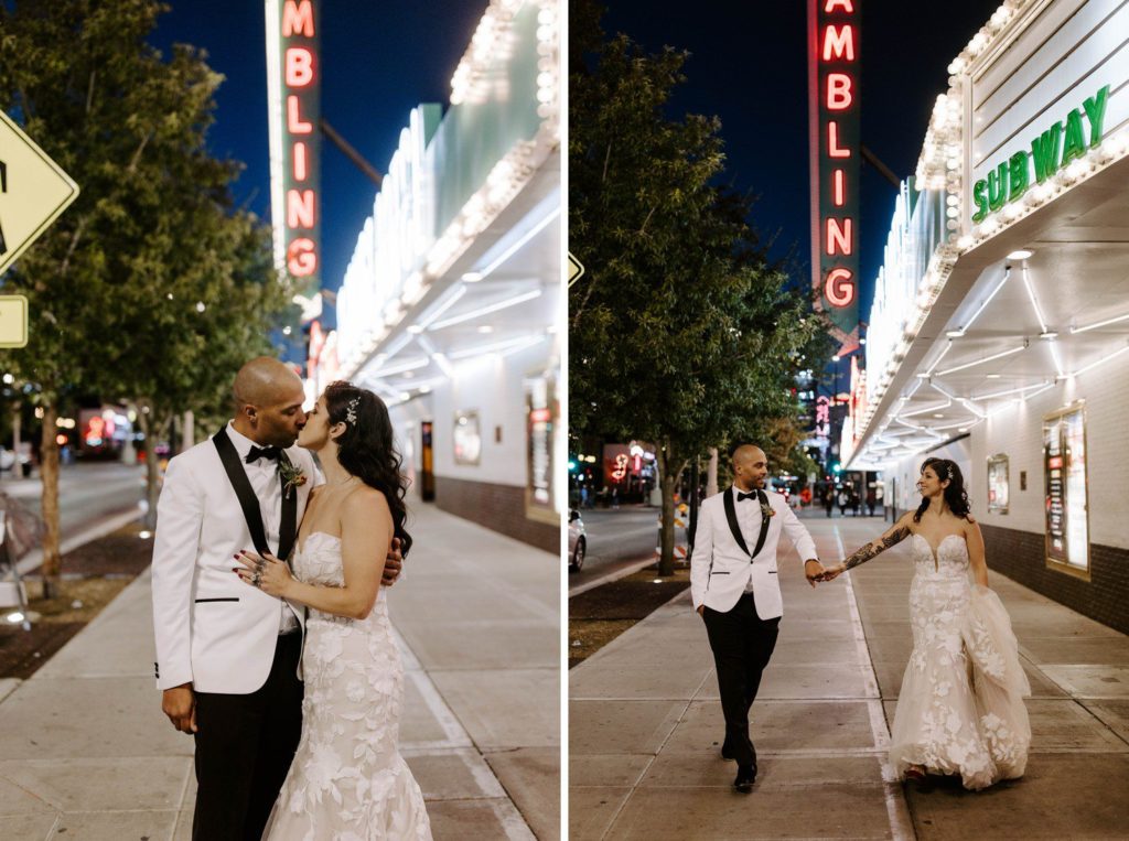 Fremont Street Wedding Photos Las Vegas