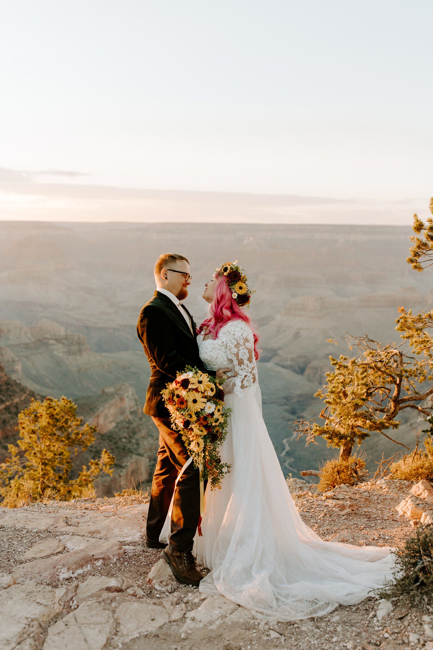 Wedding photos at the Grand Canyon