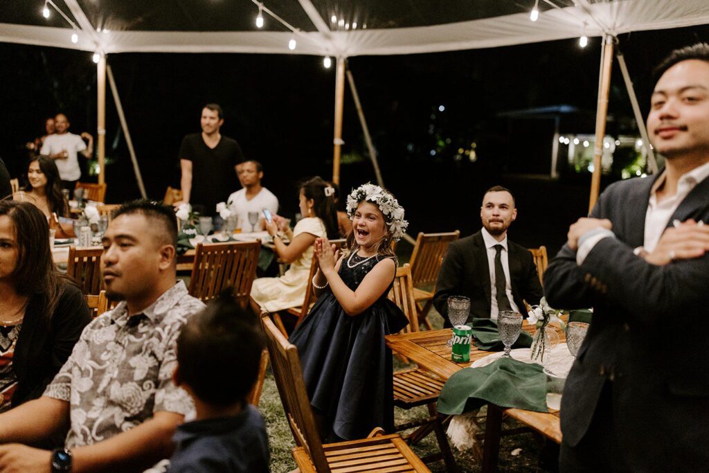 Wedding Guests at Reception at LouLu Palm 