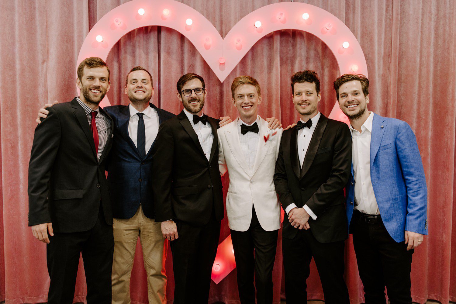Photos of Groom with friends at Sure Thing Chapel