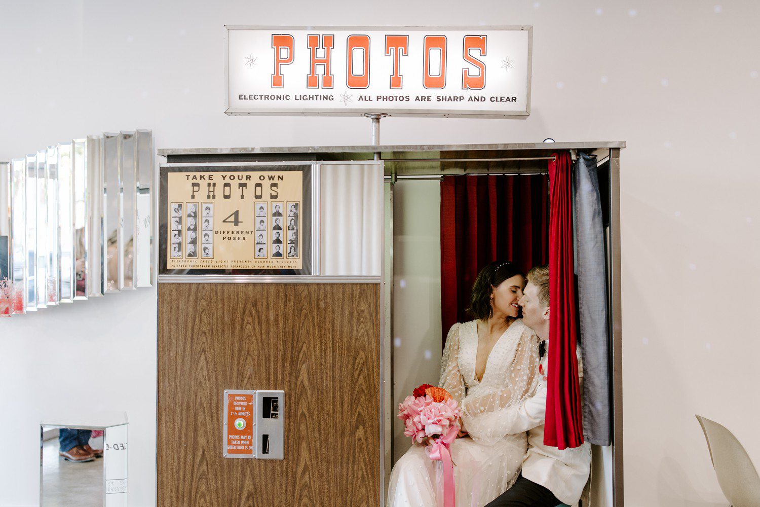 Las Vegas wedding photos in photobooth