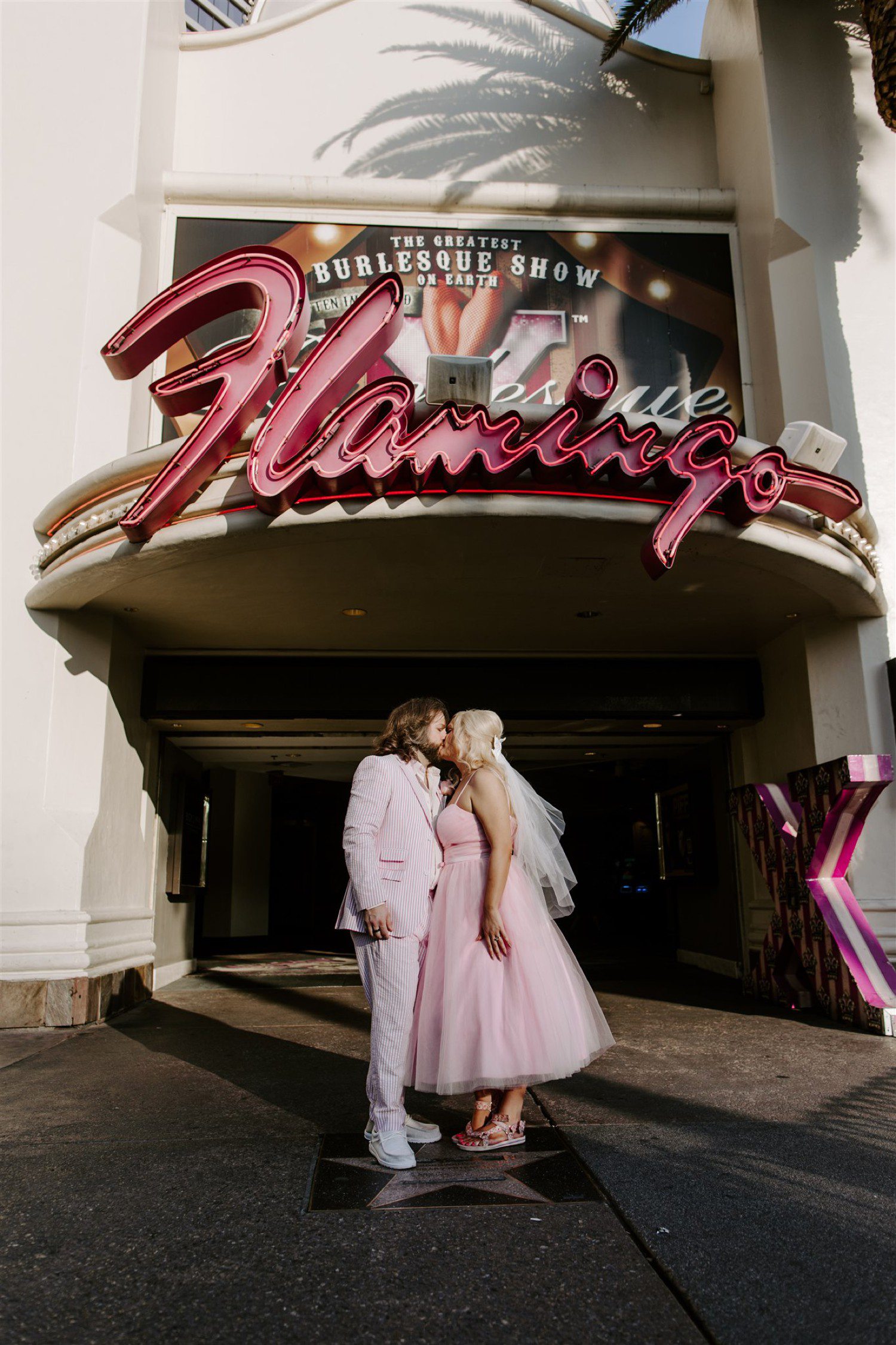 Wedding photos at the Flamingo in Las Vegas.