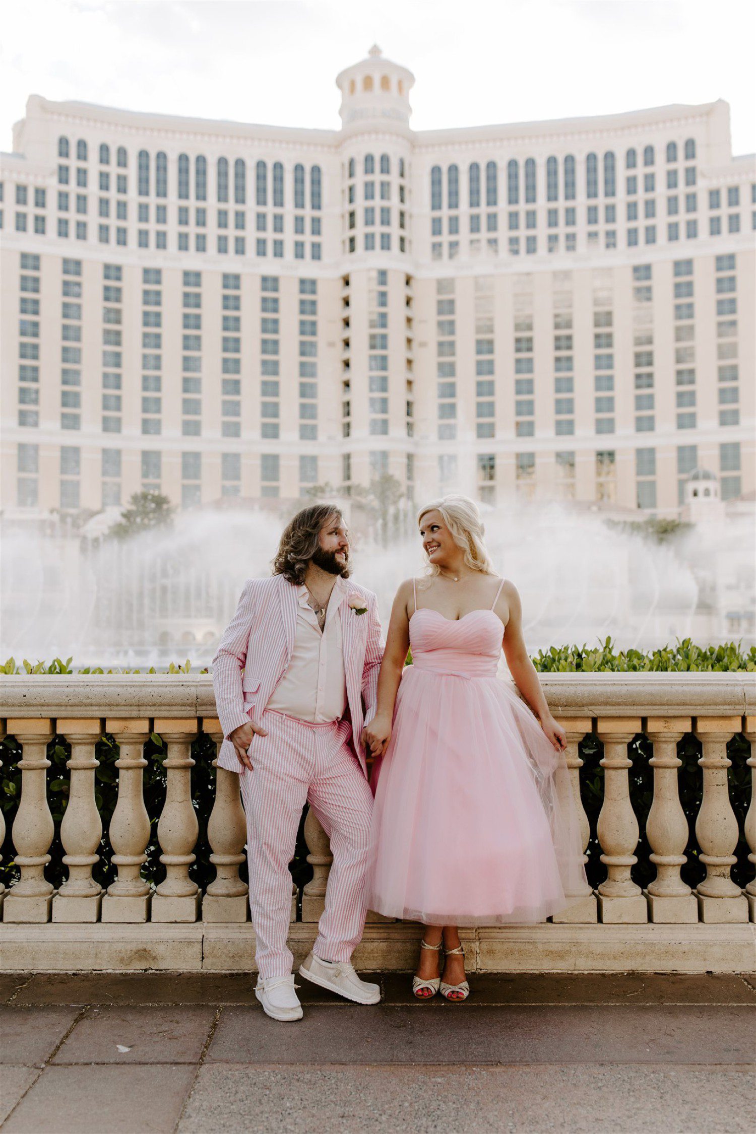 Las Vegas wedding photos at the Bellagio Fountains.