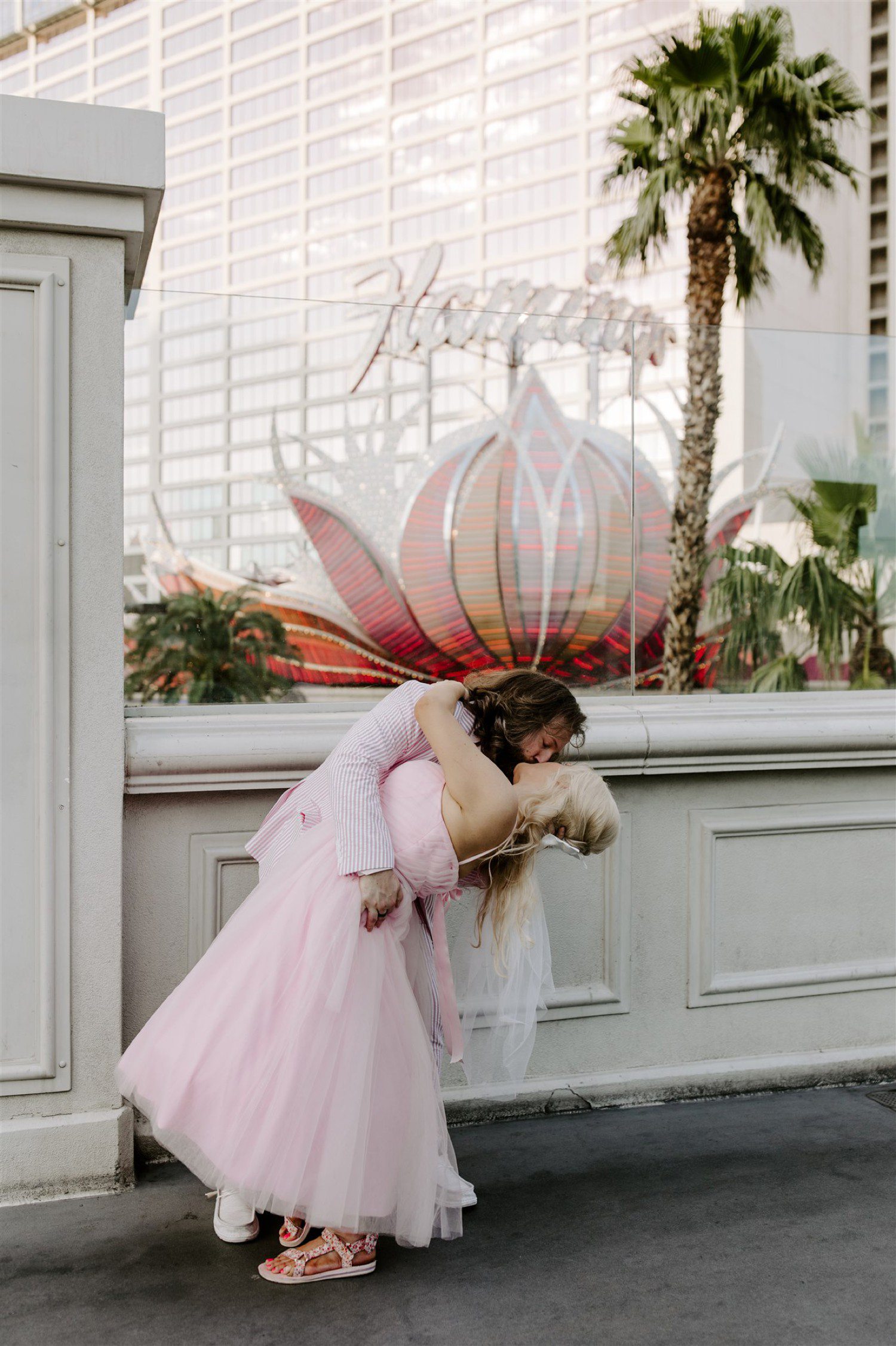 Las Vegas wedding photos at the Flamingo Hotel