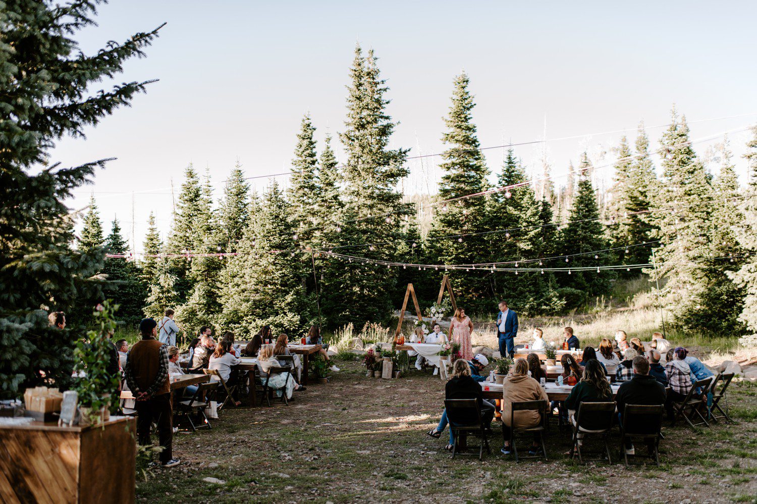Wedding reception at airbnb in Brian Head Utah.