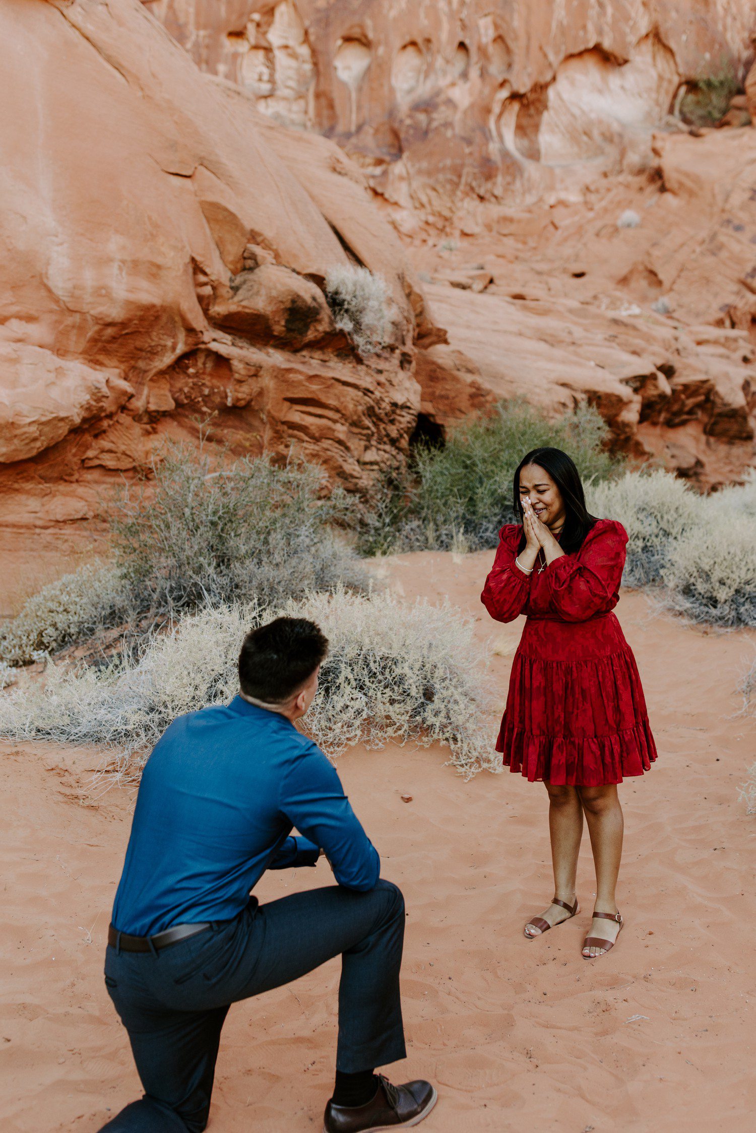 Las Vegas surprise proposal at Valley of Fire.