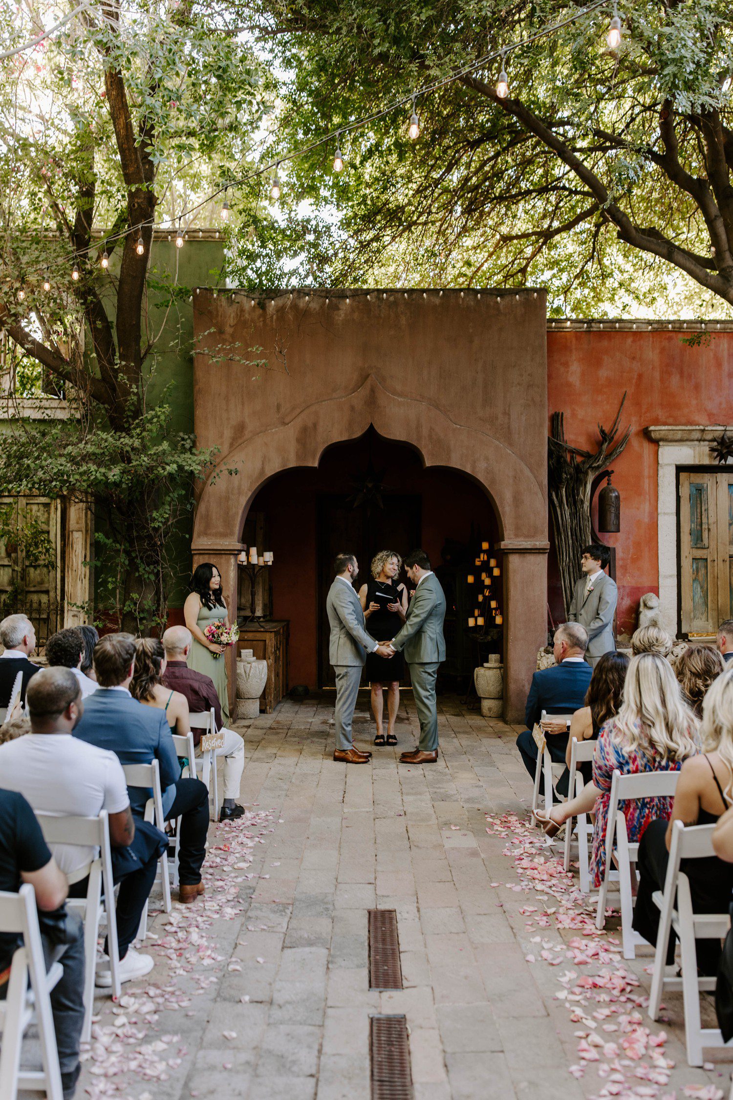 Outdoor wedding ceremony at Boojum Tree in Phoenix.