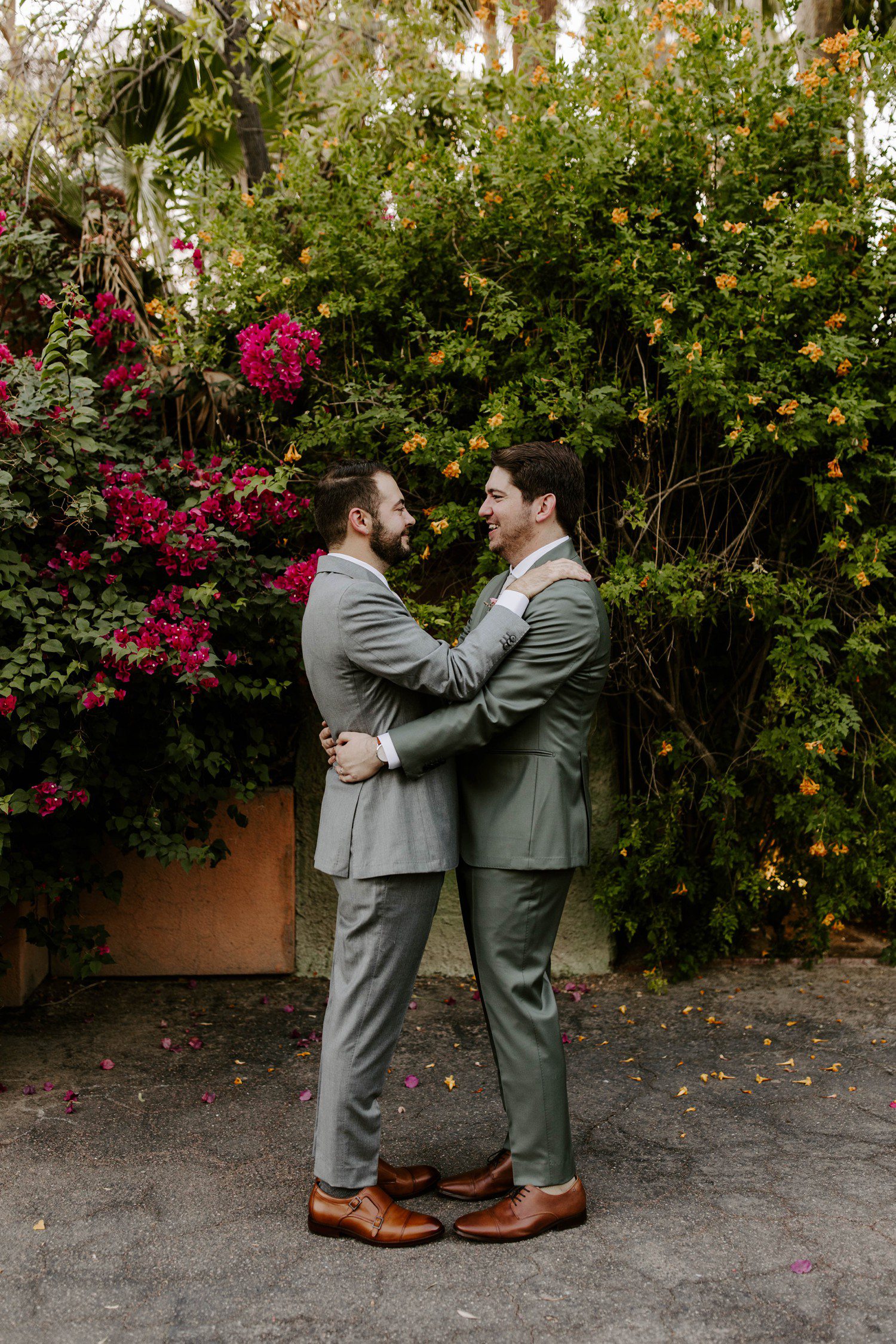 Phoenix wedding photos for two grooms at Boojum Tree.