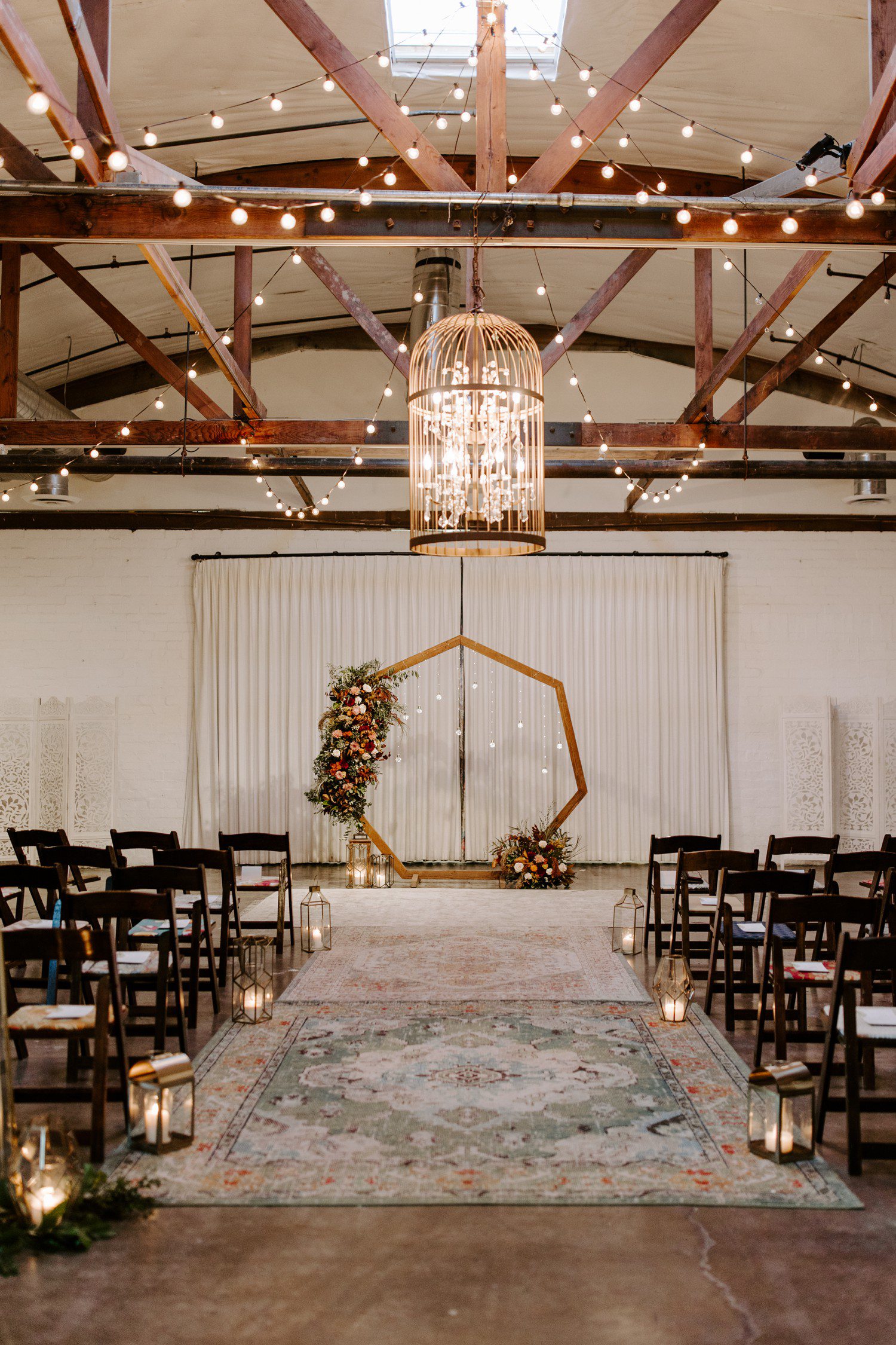 Fall Indoor Wedding Ceremony at The Doyle in Las Vegas.