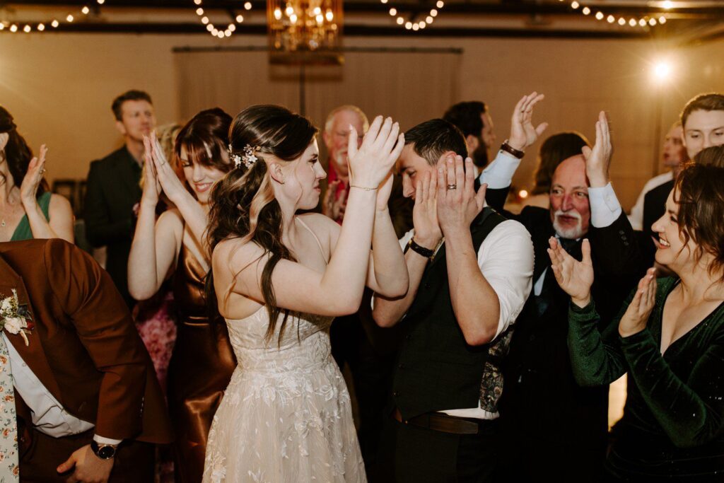 Dancing at wedding reception at The Doyle.