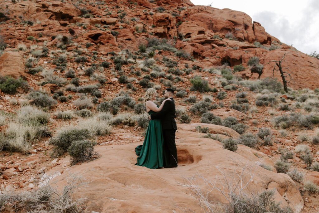 Engagement photos at Red Rock Canyon in Las Vegas. 