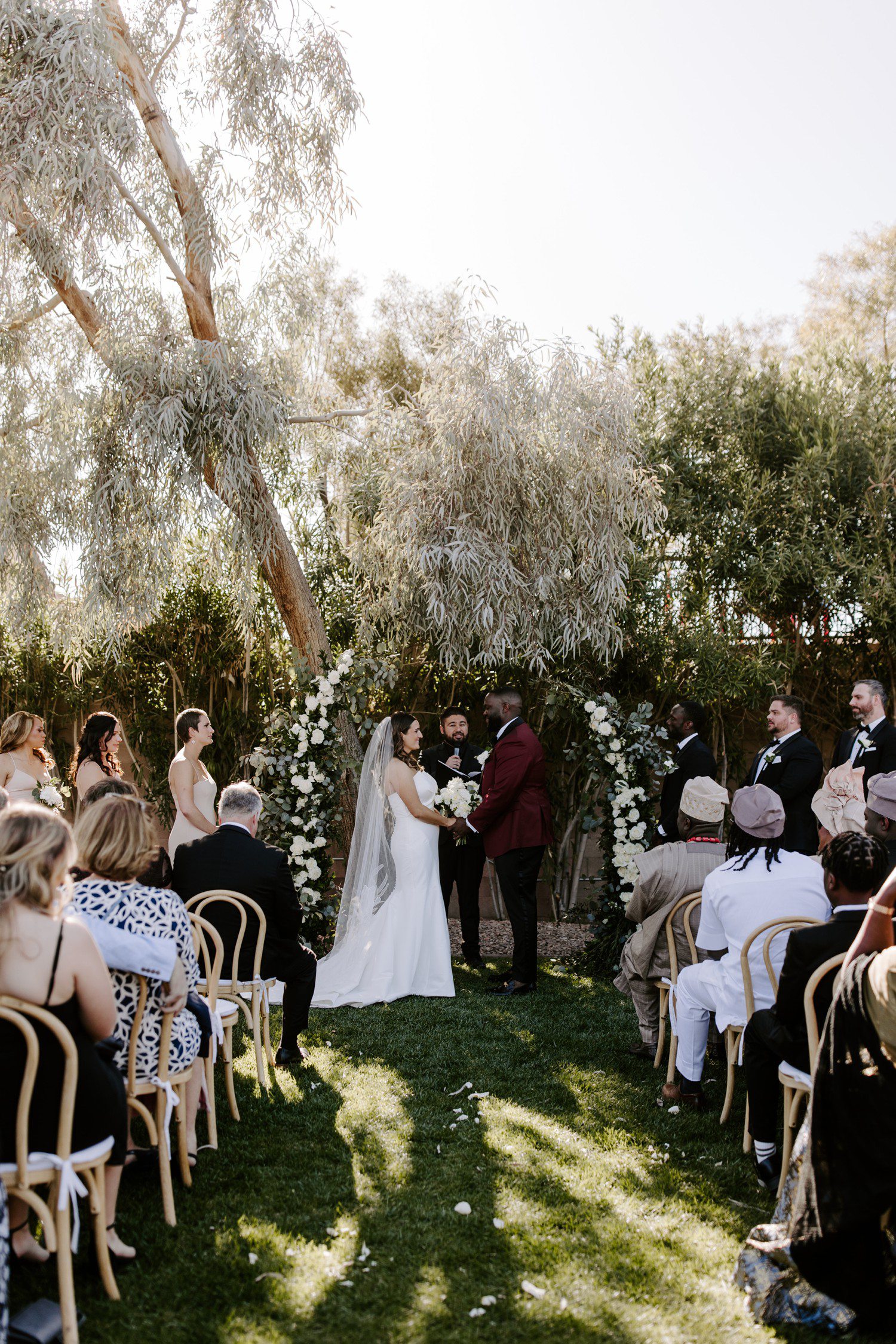Multicultural Wedding at The Lotus House in Las Vegas with an outdoor wedding ceremony