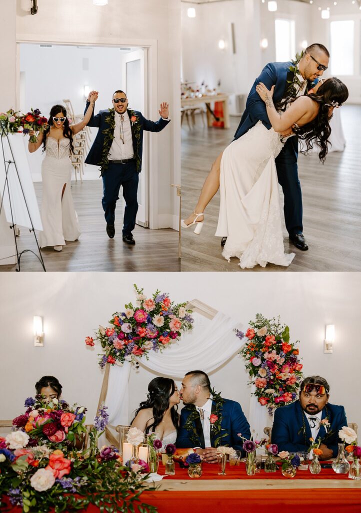 man dips wife on the dance floor by Las Vegas wedding photographer