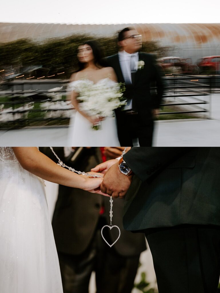 man and woman hold hands during ceremony by Las Vegas Wedding Photographer