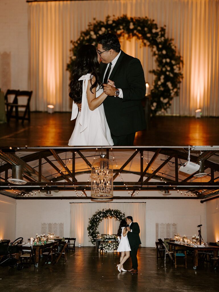 bride and groom share dance at reception at The Doyle