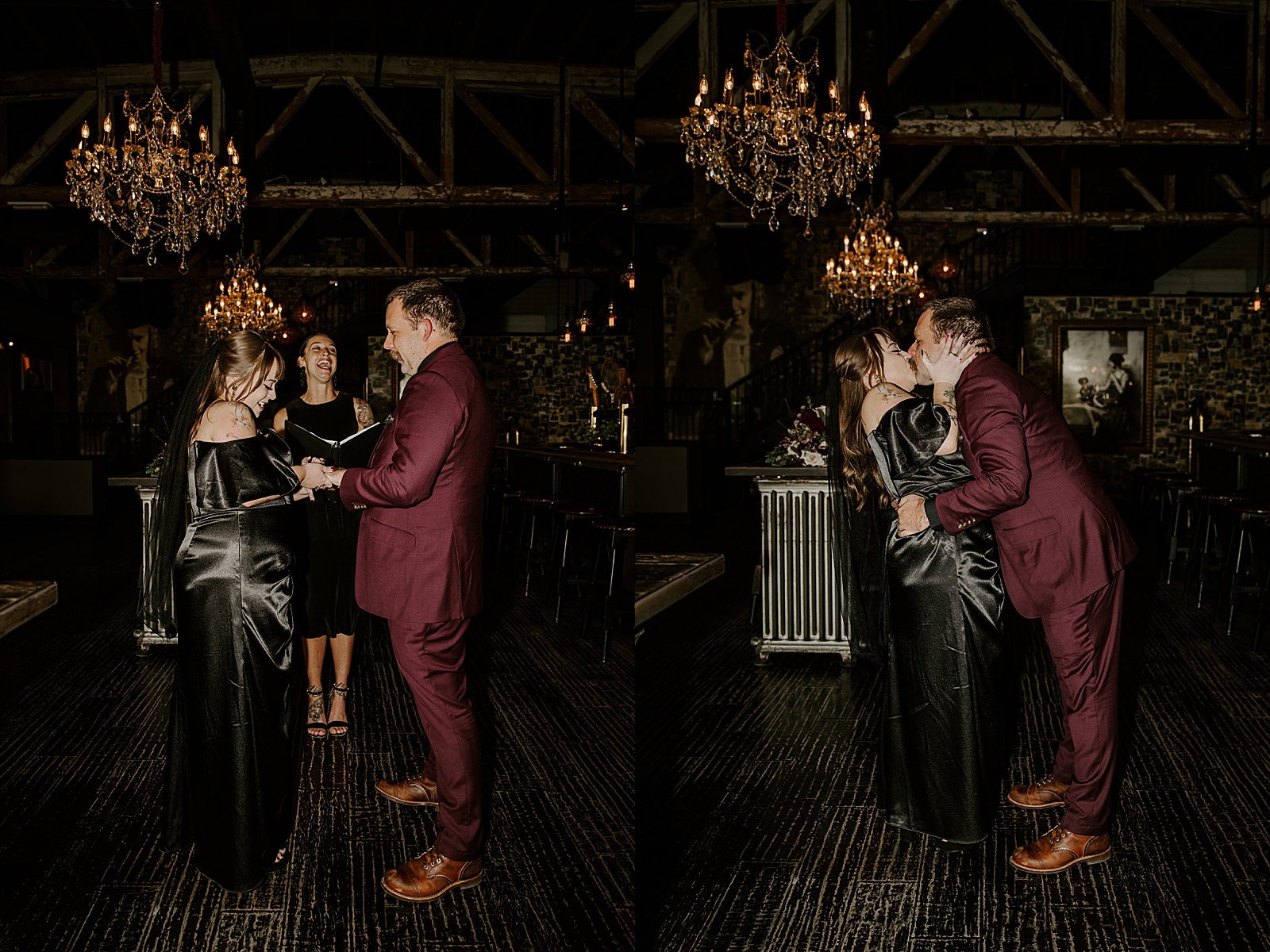 newlyweds share first kiss after their Commonwealth Ceremony