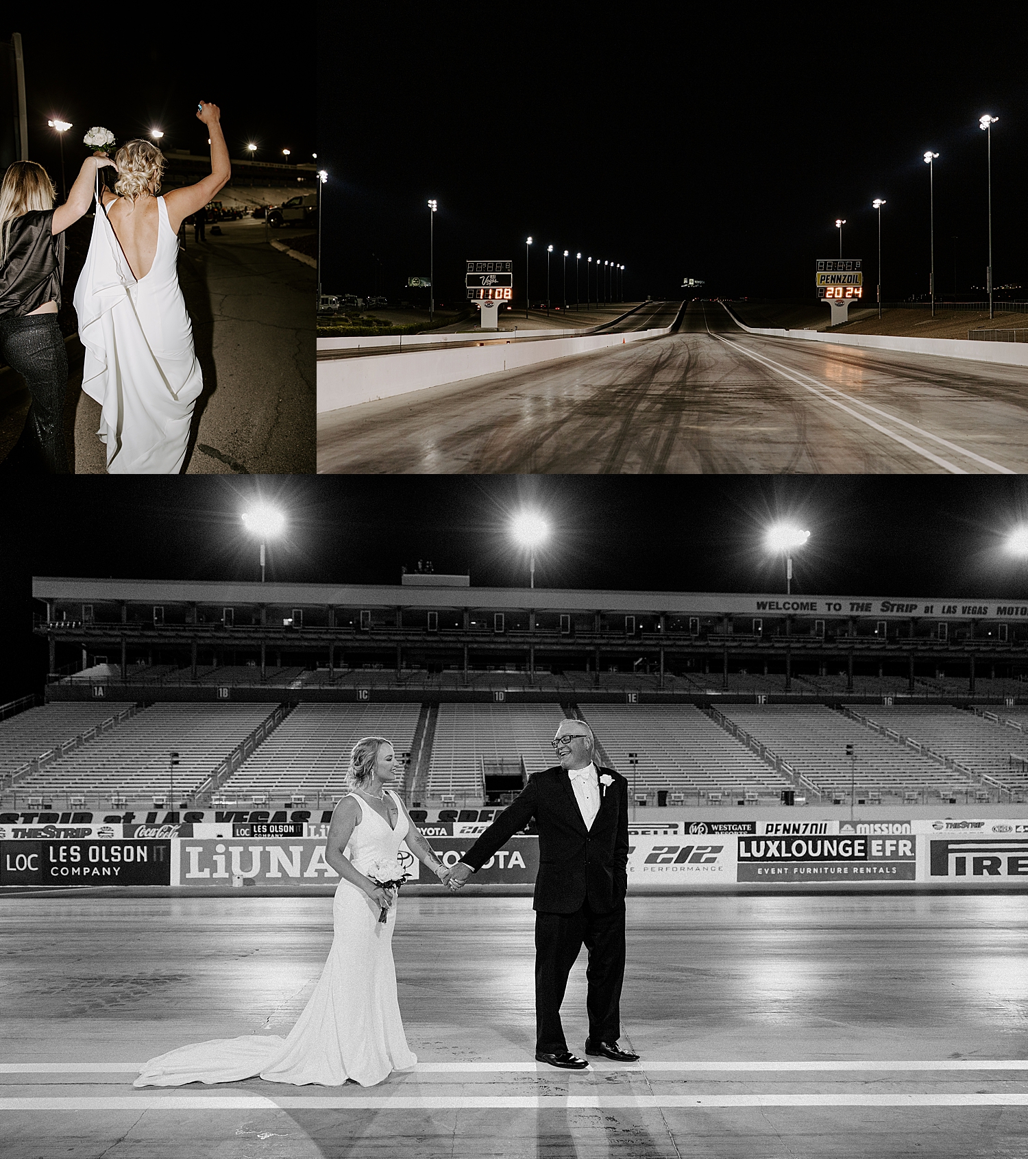 newlyweds make a Speedway Pitstop on the way to reception 