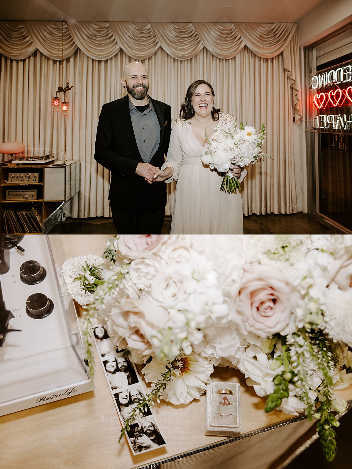 unique wedding bands in ring box by las vegas wedding photographer