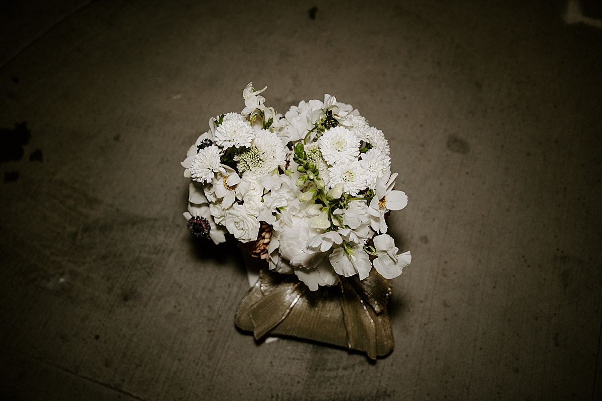 beautiful white and green wedding bouquet by katelyn faye photography