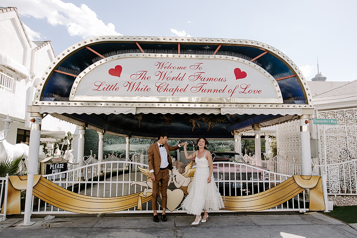 bride and groom elope at little white chapel las vegas photographer