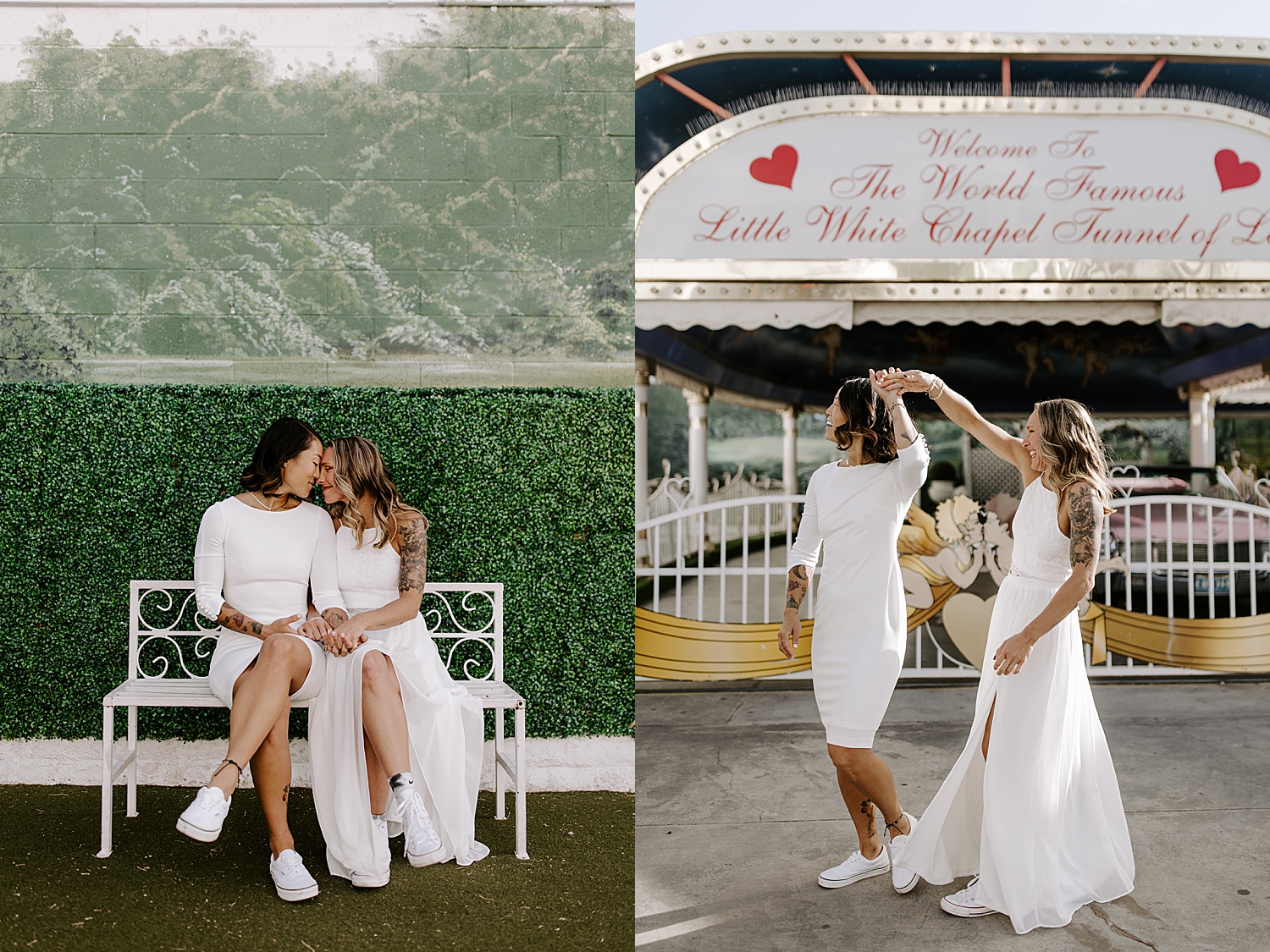 two women dance at their wedding with LGBTQ+ friendly vendors