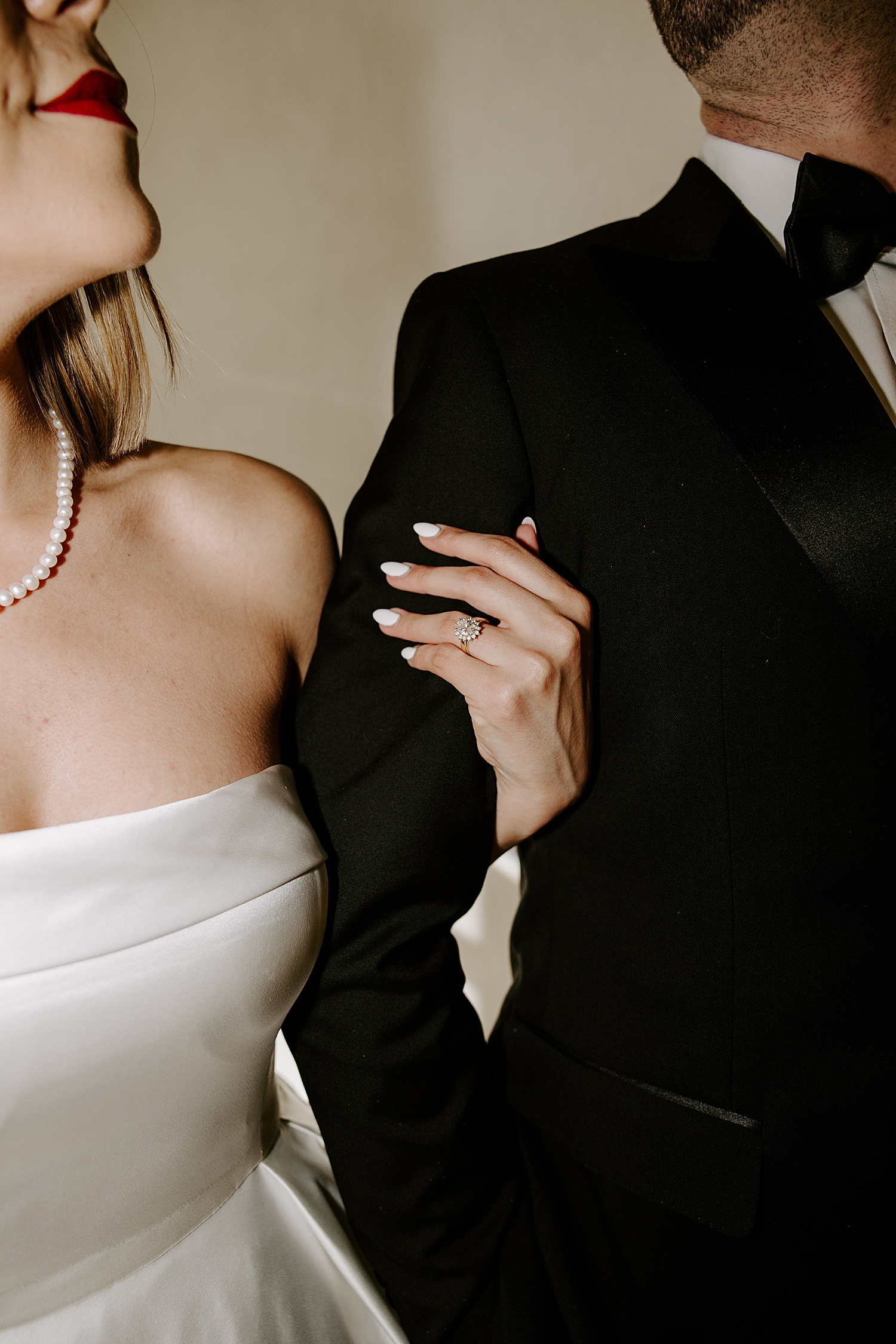 bride shows off new diamond ring by Katelyn Faye Photo