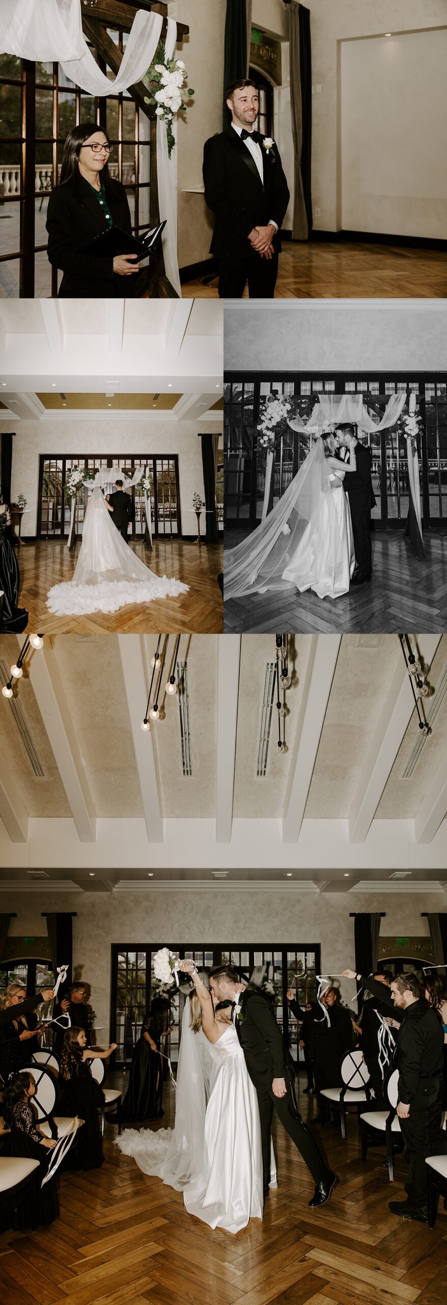 groom waits for bride to walk down aisle at The Stirling Club