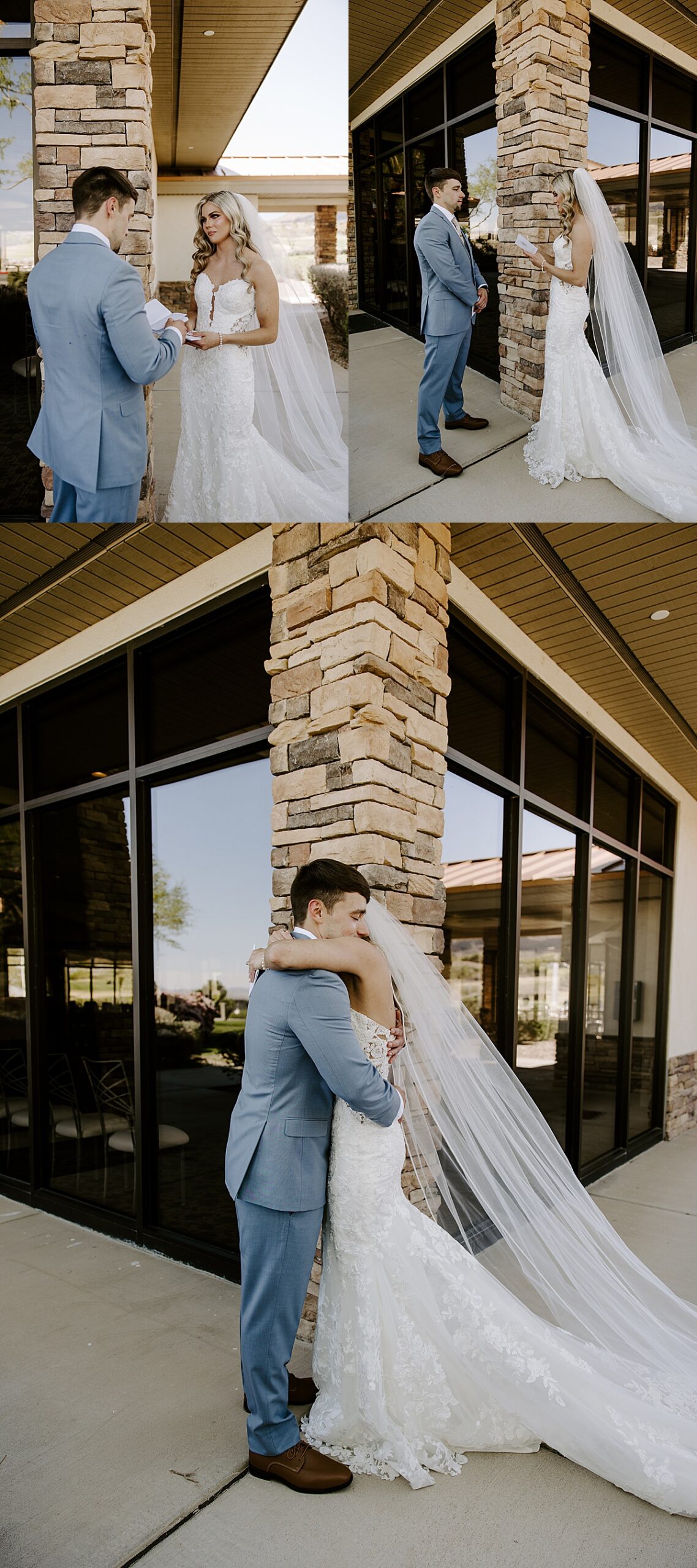 Couple reads private vows outside of Bear's Best