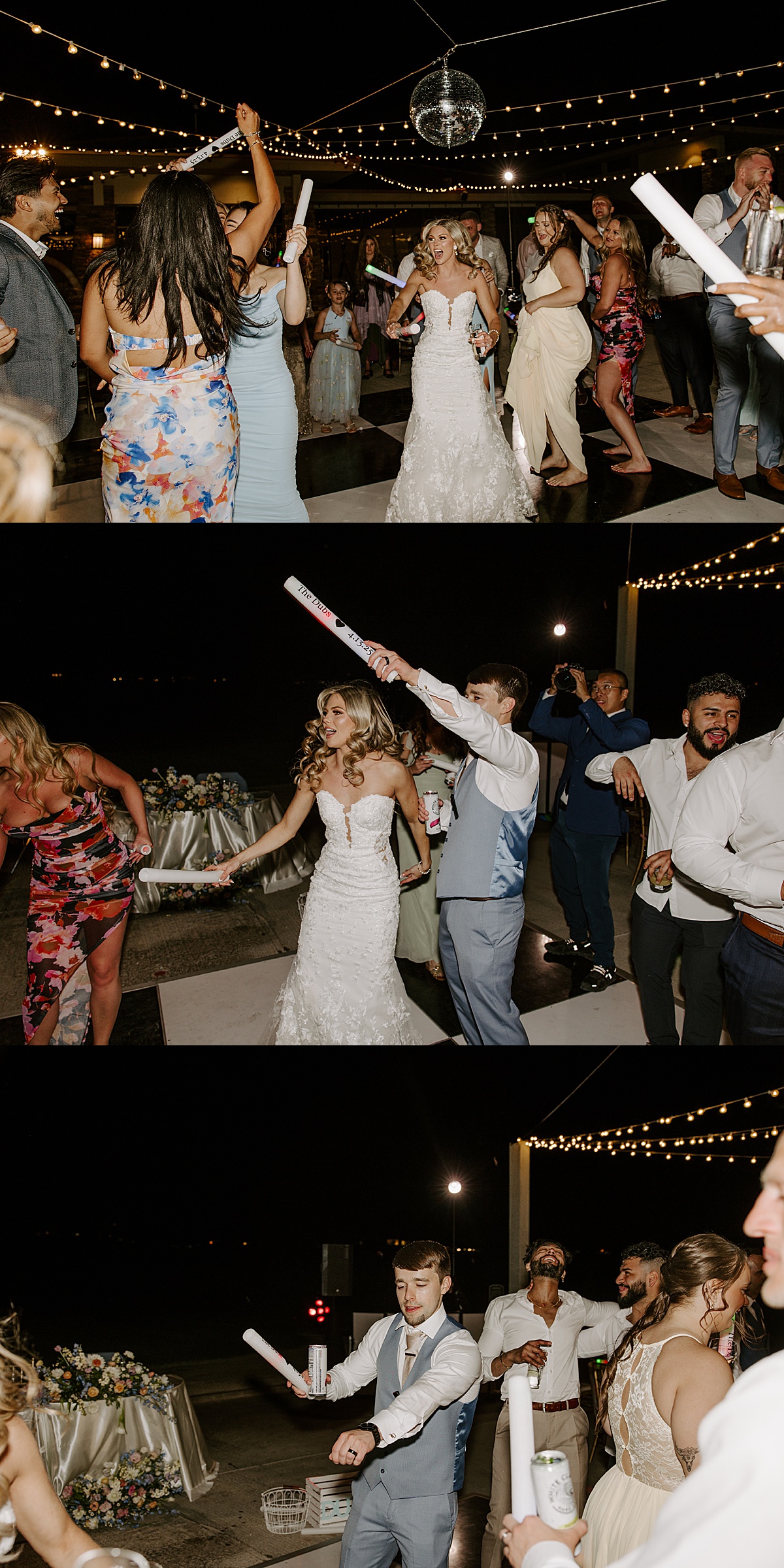 Guests dance on the dance floor at the reception at Bear's Best