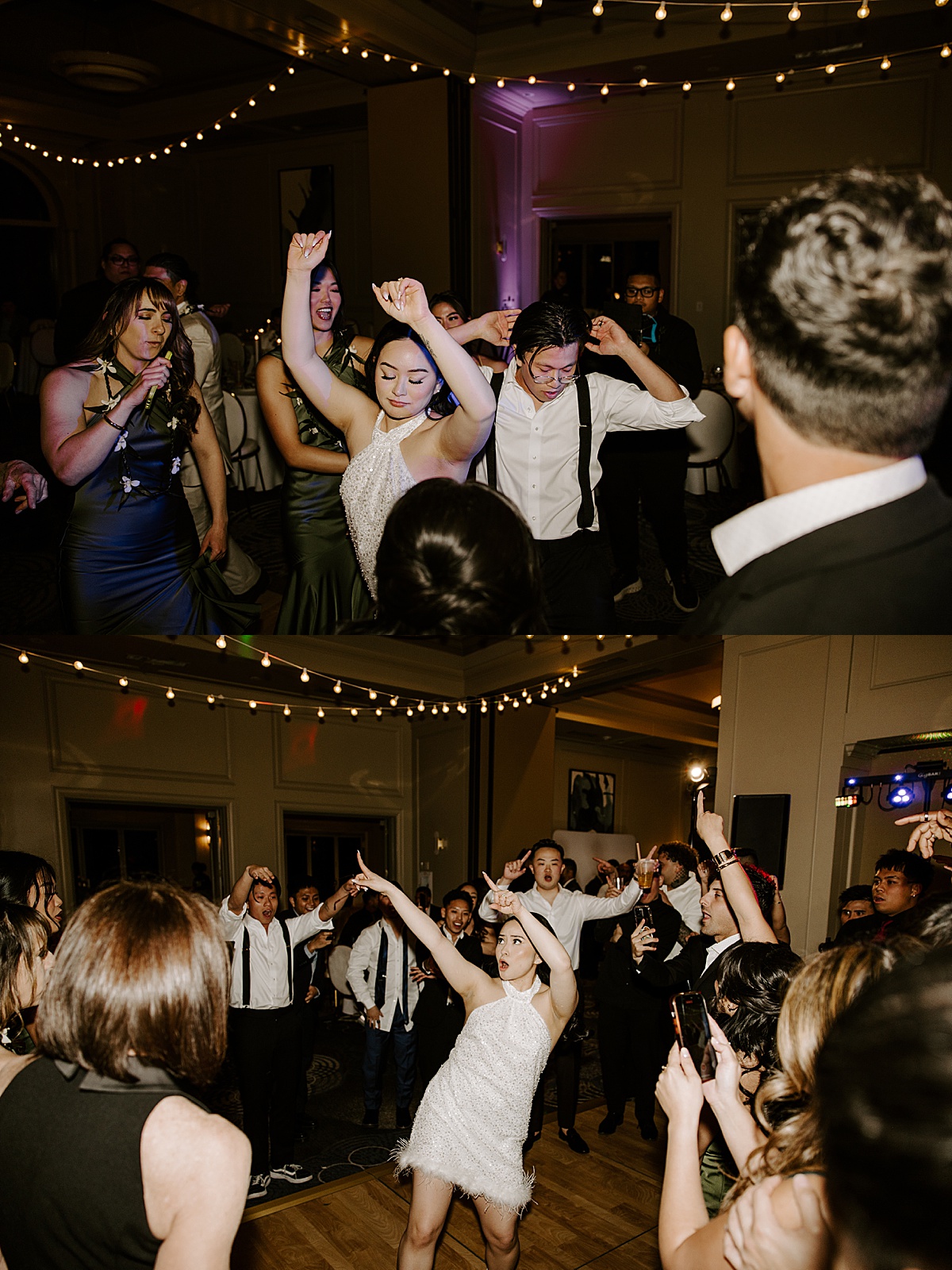 Excited crowd dances on the dance floor at the JW Marriott
