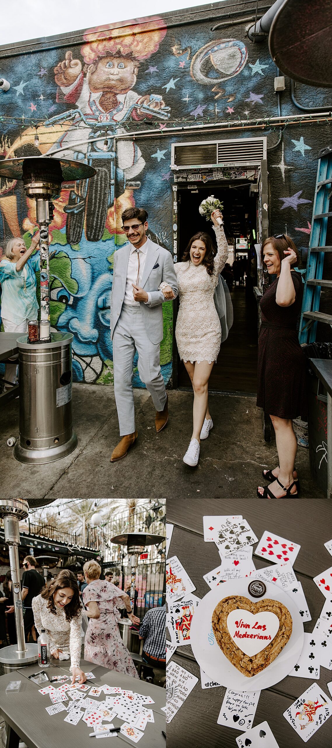 Couple cheers as they enter their reception by Katelyn Faye Photo