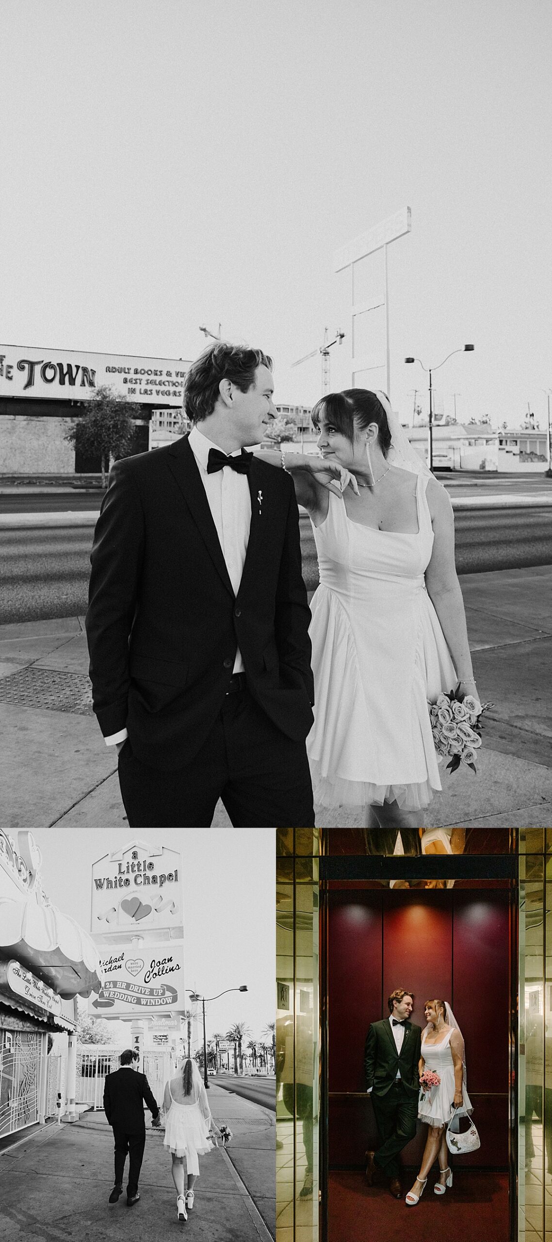 Couple cozy's up in a red elevator with gold doors by Katelyn Faye Photography