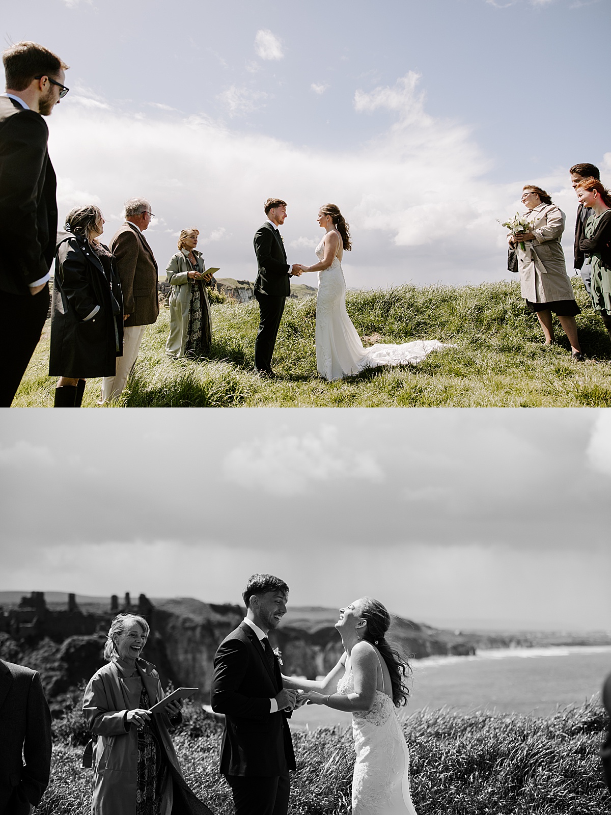 Man places ring on woman's finger during intimate ceremony by Katelyn Faye Photography