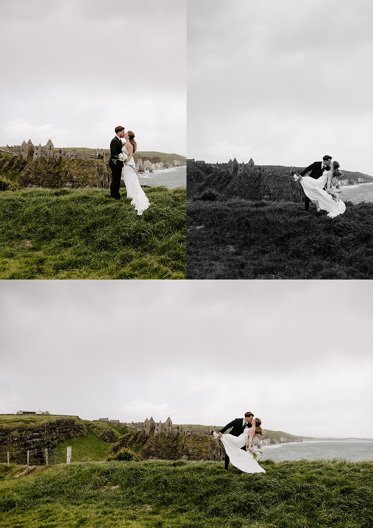Couple kisses after their ceremony on the cliffside by Katelyn Faye Photography