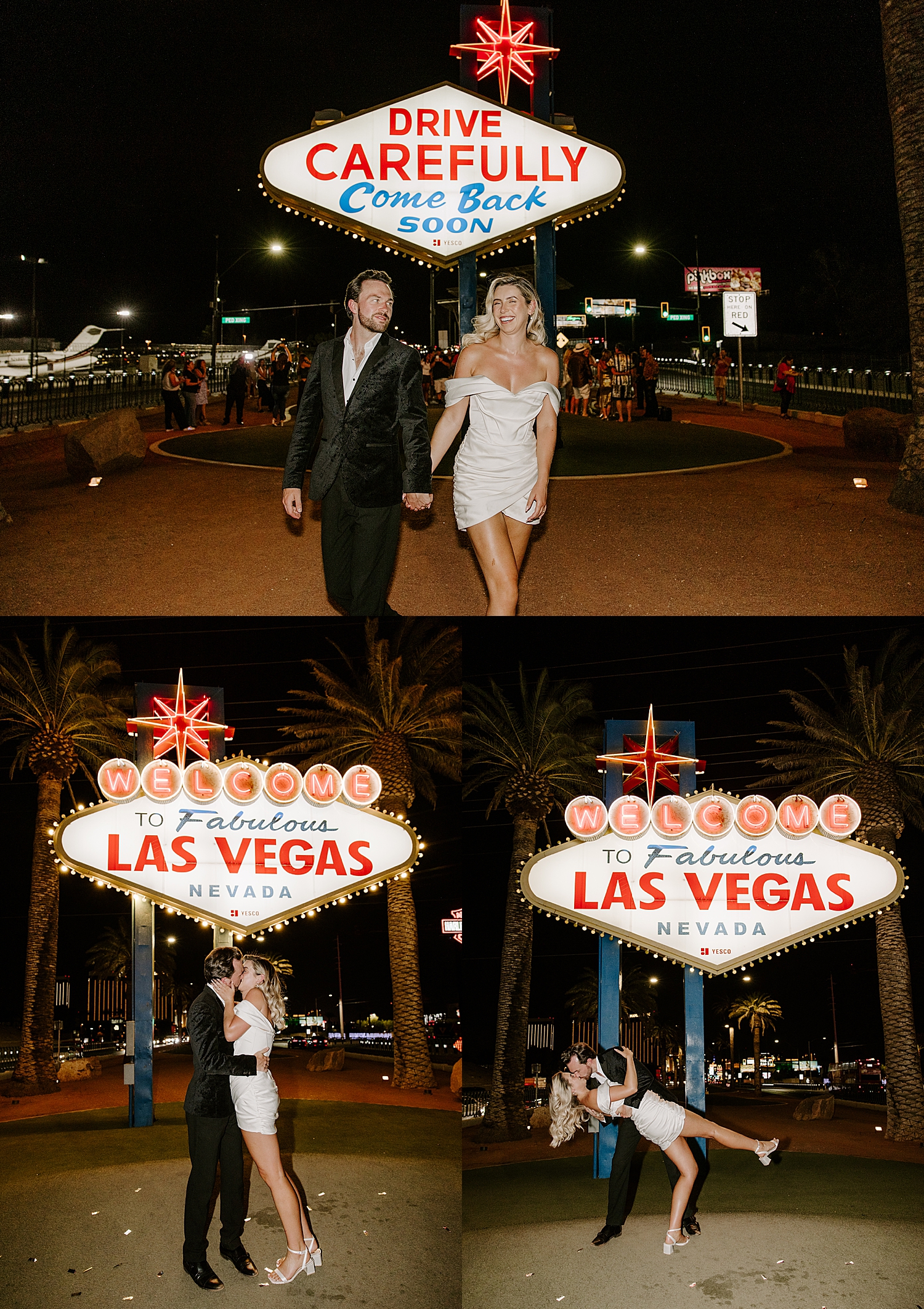 husband and wife laugh together walking down Nevada street for Fremont Anniversary Session