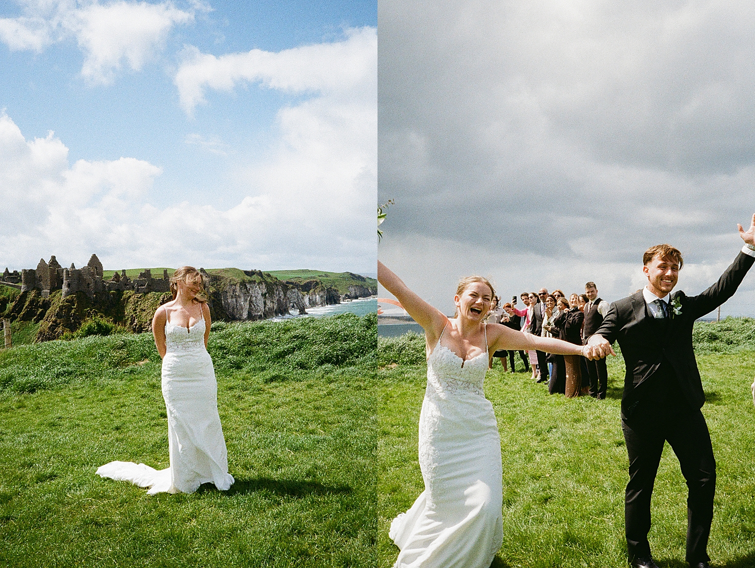 woman and man celebrate on cliff in Ireland after deciding to Add Film to your package