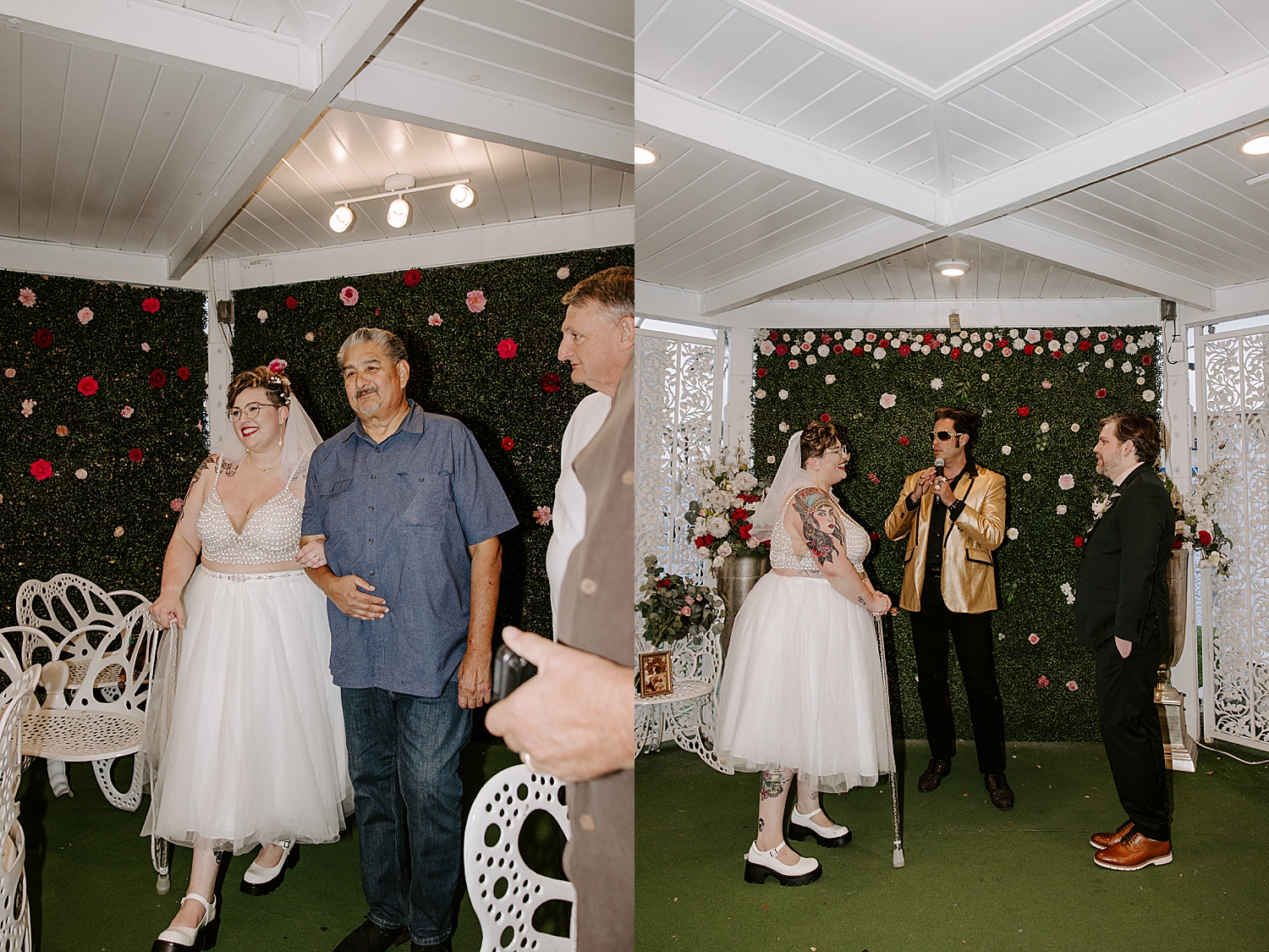 bride and groom say I Do at sentimental LWC elopement